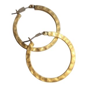 Lucky☘️Brand Hammered Gold-Tone Hoop Earrings
